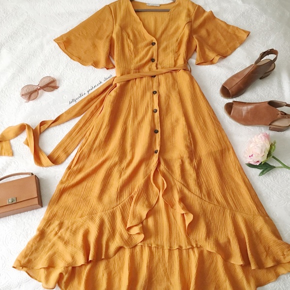 veveret Dresses & Skirts - Beautiful Golden Yellow High Low Maxi Dress